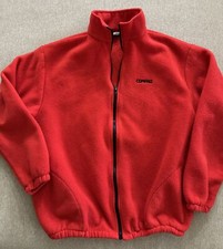 Vtg Compaq Logo Computers Fleece Jacket Mens L Red Zip 90s USA Auburn Sportswear