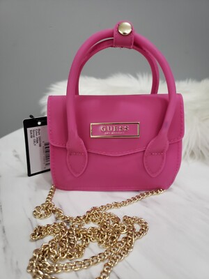 NEW MINI micro y2k Guess hot pink gold Crossbody purse bag | eBay