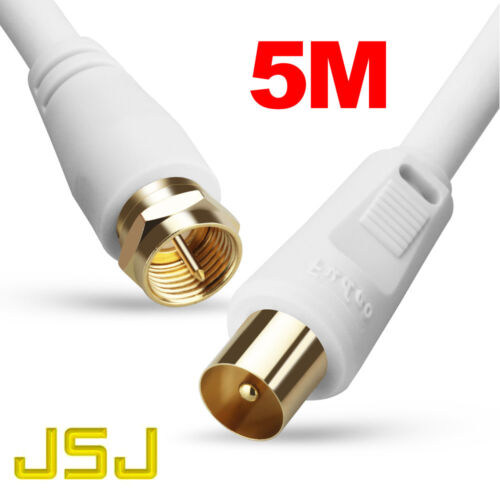 1.8M 3M 5M 10M TV Antenna Cable PAL Male to F-Type Flylead Aerial Cord Coax Lead - Picture 7 of 9