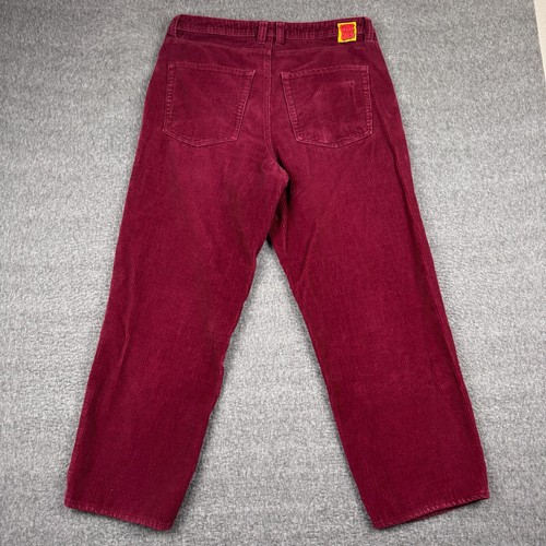 Empyre Corduroy Pants Mens 34x30 Red Baggy Relaxed Skater Grunge Y2K - Picture 4 of 9