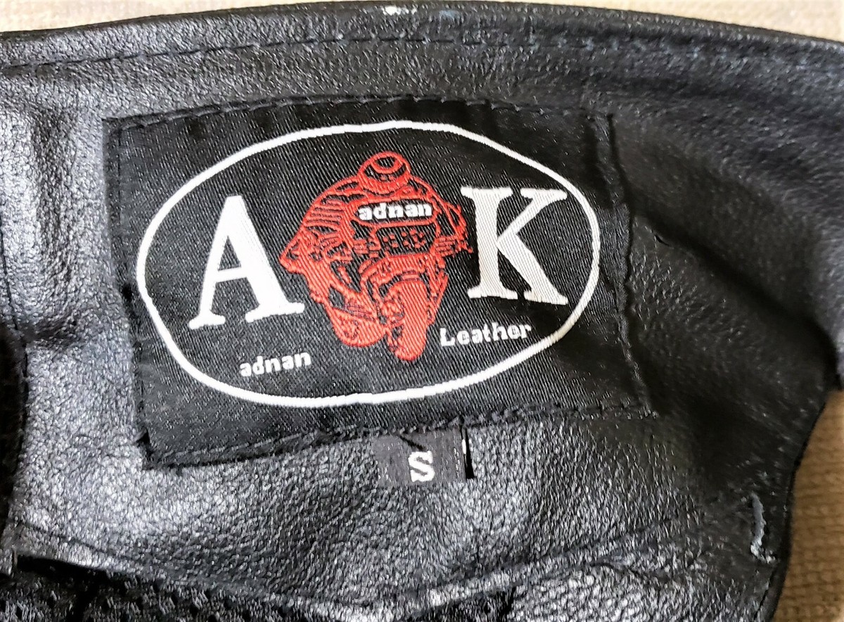 AK Adnan Leather Chaps Motorcycle Unisex Small Adj. Waist Zipper