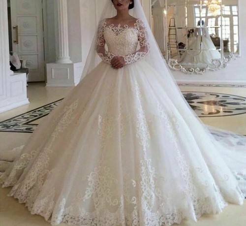 Ball Gown Wedding Dress Long Sleeve 