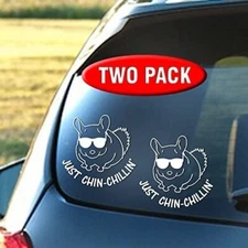 Signage Cafe Just Chin-Chilln' - 2 Pack - Vinyl Decals of Cool pet Owner