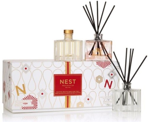 NEST FRAGRANCES FESTIVE PETITE REED DIFFUSER TRIO - HOLIDAY, PINE, SUGAR COOKIE
