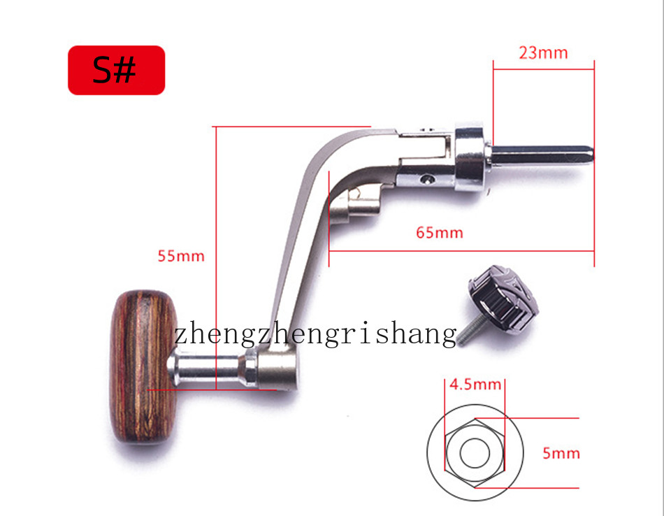 Spinning Fishing Reel Handle Knob Metal Wooden Rocker Arm Replacement Grip Parts