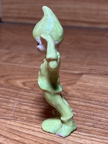 VTG Gilner Elf Pixie Sprite Ceramic Green Tummy Sticks Out - Picture 4 of 9