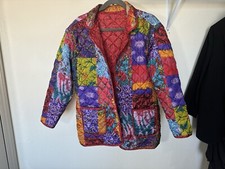 Nwot Designer Colorful Patchwork Quilted Jacket, Vintage Blazer, Reversible Coat