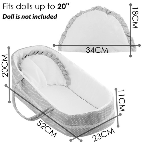 Large Carry Cot for Reborn Dolls Baby Doll Bed Cot Carrier with Pillow BiBi Doll - Picture 7 of 7