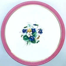 Antique Brownfield Porcelain Dessert Comport Compote Tazza; Violets ~ Cake Plate