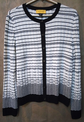 Black \u0026 White Button Down Sweater 