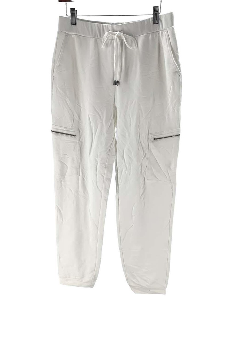 Susan Graver Weekend Brushed Back Knit Utility Jogger White