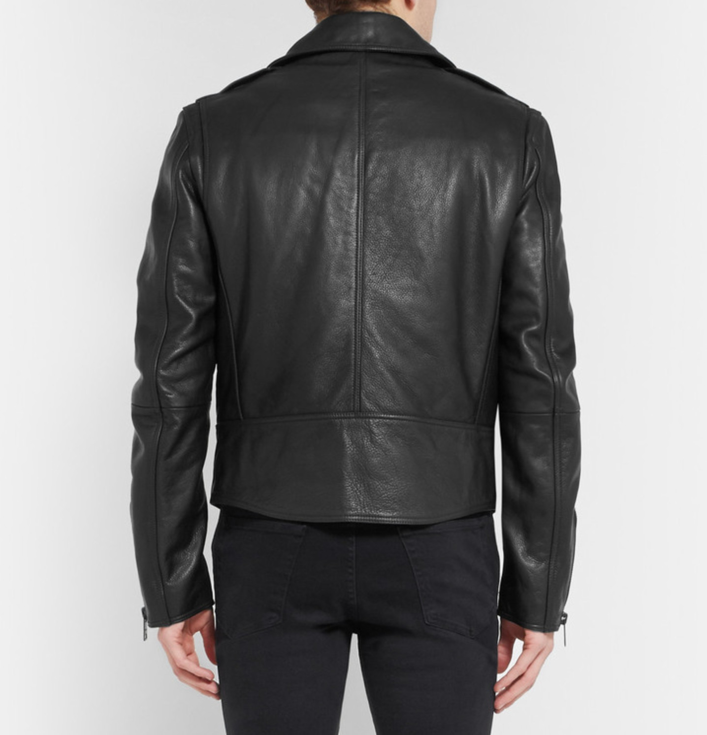 $2995 Authentic BURBERRY Hyde Leather Motorcycle/Jacket Mens US50 XXXL IN Black image 2