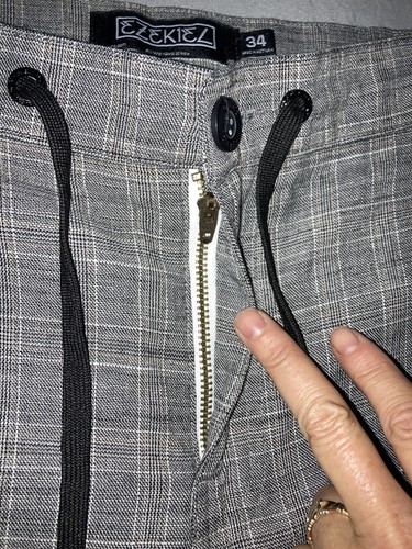 Ezekiel Plaid Board Shorts Hybrid Men's Sz 34 Gray Cotton Blend Skate Surf Swim - Picture 4 of 6