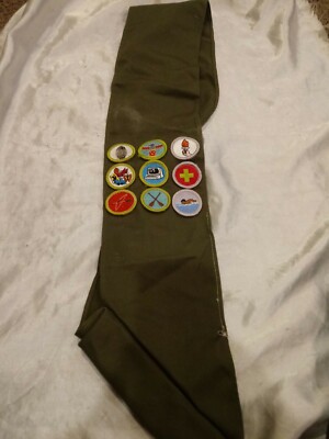 BSOA BOY SCOUTS SASH WITH 9 BADGES