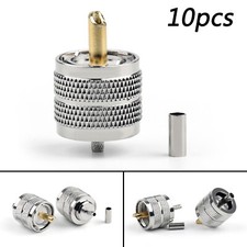 10x UHF Plug Male Pl259 Crimp Connector Adapter For RG316 RG174 RG178 LMR100