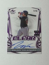 2023 Leaf Trinity Baseball Clear Auto Purple Ralphy Velazquez XRC 7/10