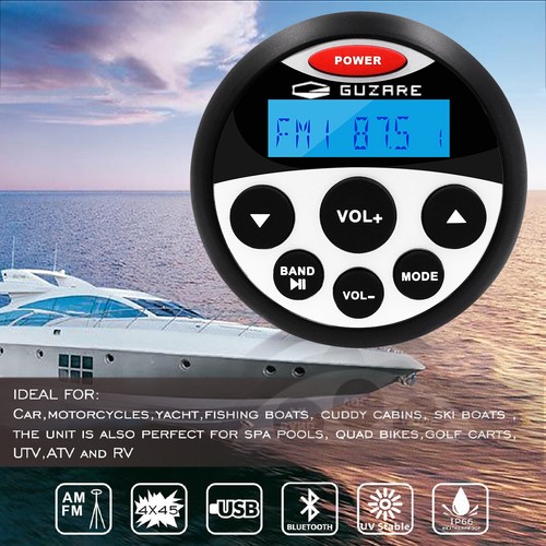 Boat Bluetooth Stereo System unit with 4" Marine Waterproof Speakers for Yacht - Picture 6 of 23