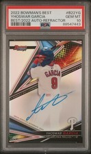 2022 Bowmans Best Yhoswar Garcia Refractor Auto #B22-YG PSA 10 Gem Mint