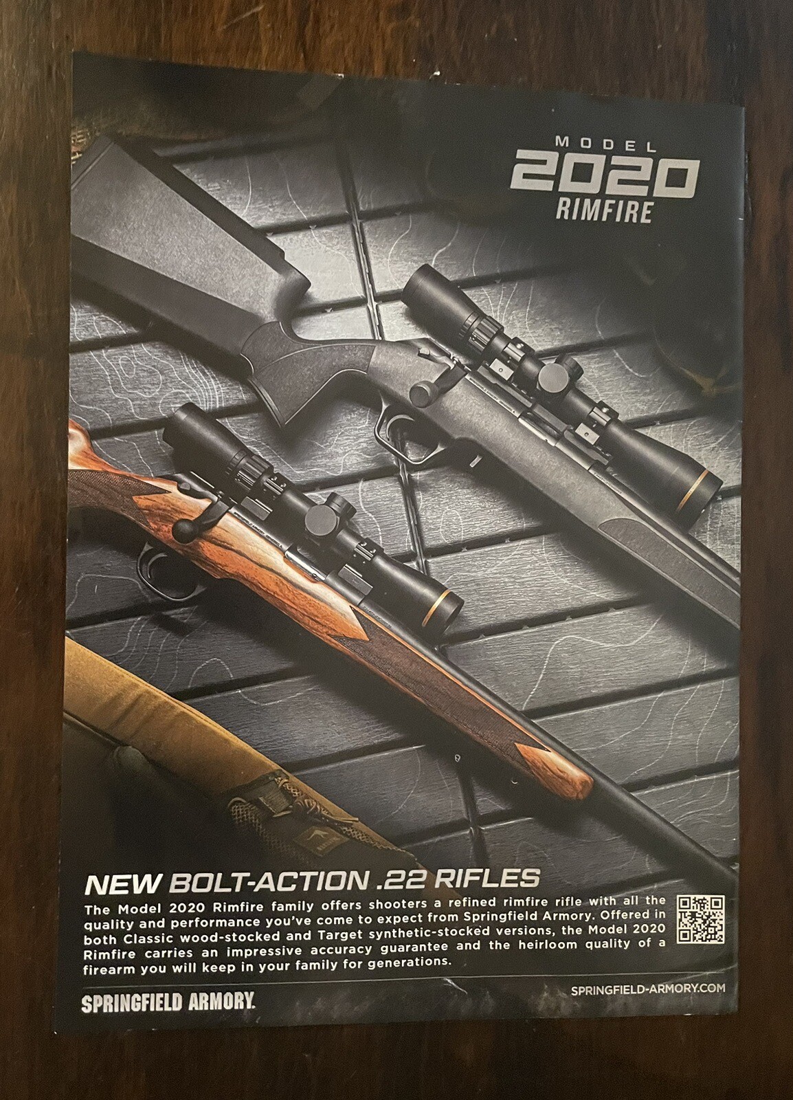 SPRINGFIELD ARMORY  Rifle Magazine PRINT AD Model 2020-image