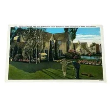 Postcard Estelle Taylor Jack Dempsey at Home in Laughlin Park Hollywood CA B562