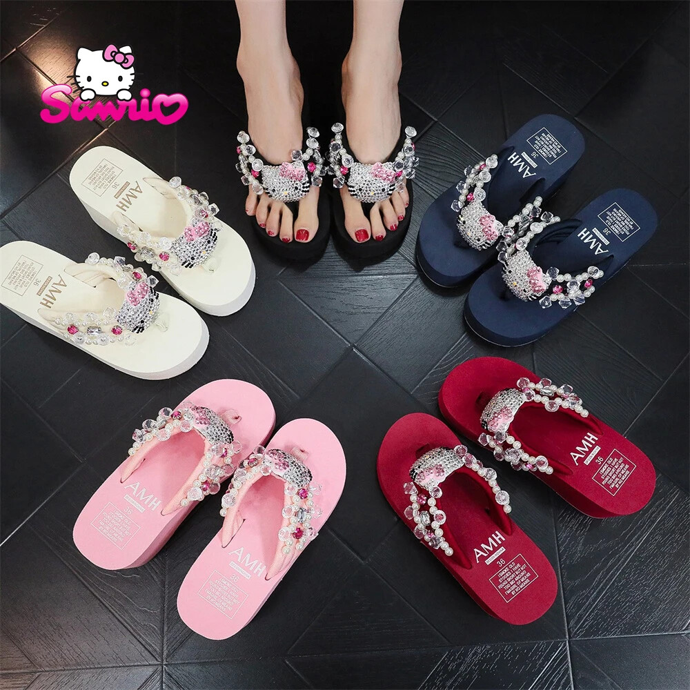 Hello Kitty Sanrio Soft Flip Flop Sandals Beach Slides Shoes For