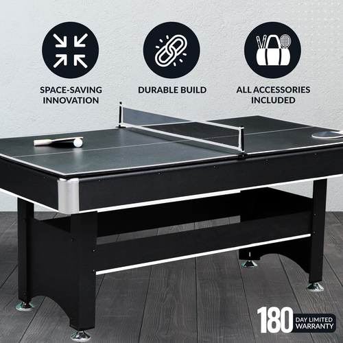 Spartan 6 Ft Pool Table, with Ping Pong Multi Game Combo Tables for Family Recre - Picture 4 of 11
