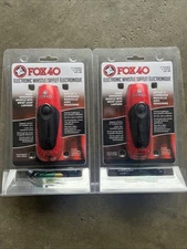 (2) Pack Fox 40 Electronic Whistle W/ Wrist Loop Lanyard & 9 Volt Battery New