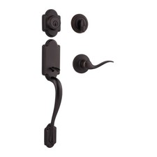 Kwikset Arlington Front Door Lock Handle  Deadbolt Set, Entry Handleset -Bronze
