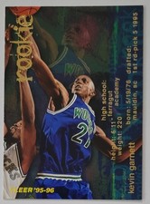 KEVIN GARNETT 1995 FLEER BASKETBALL ROOKIE CARD #293 -- TIMBERWOLVES. rookie card picture
