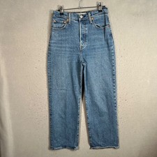 Levis Ribcage Straight High Rise Denim Jeans Womens Size 28 x 27 Blue