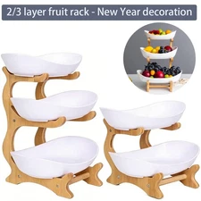 2/3-Tier Creative Fruit Plate | Elegant Wooden Home Decor Basket New Year Gift