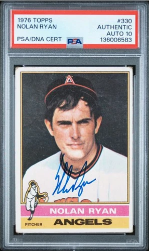 1976 Topps Nolan Ryan Signed Baseball Card #330 PSA/DNA Certified 10 Auto HOF