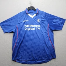Rangers FC Diadora Men's Size XL Blue Soccer Jersey ntl Home Digital TV
