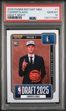 2025 PANINI INSTANT NBA DRAFT NIGHT #1 COOPER FLAGG ROOKIE RC PSA 10