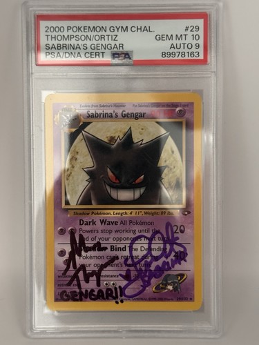 Pokémon, POP 1, PSA 10 Auto 9 Sabrina's Gengar Gym Challenge 29/132 Signed