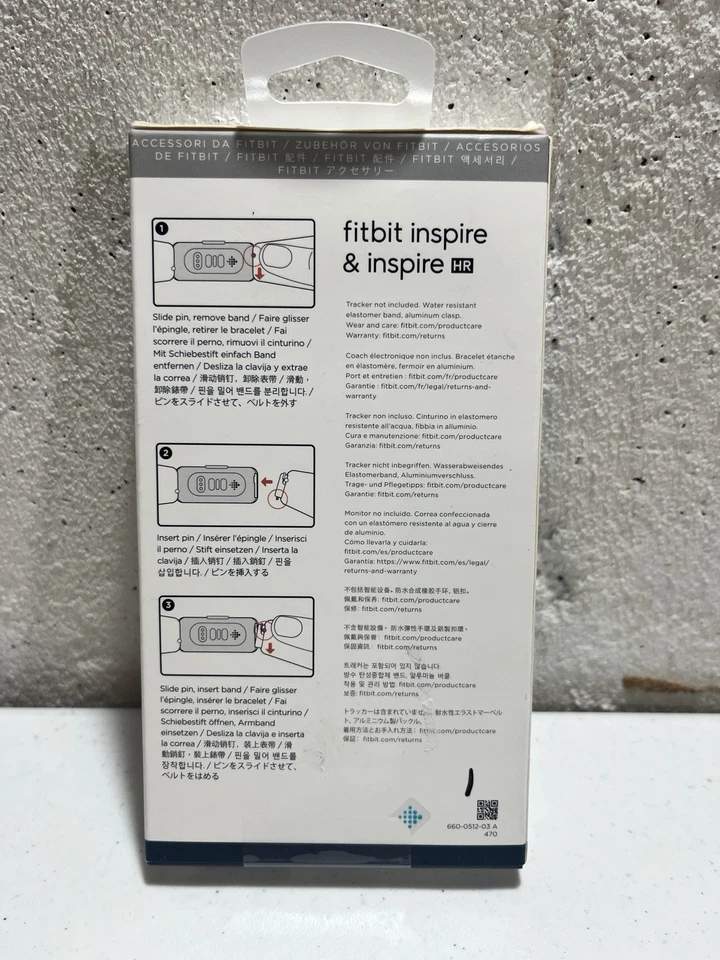 Genuino Fitbit Inspire & HR Accesorio Banda Pulsera Estampado Deco Rosa Pequeño NUEVO Foto 2 de 3