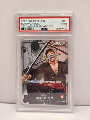 PSA 9 Roronoa Zoro OP01-001 25th Anniversary Premium Card Coll. JP One Piece