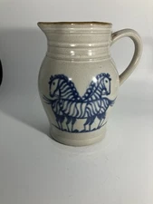 Prestige Place Museum of American Folk Art Stoneware Pitcher "Zebra Print"