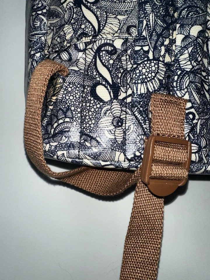 Sakroots Mochila Bolso Escuela Viaje Laptop Bolsillo Vinilo Azul Floral Foto 4 de 4