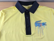 Lacoste Sport Ultra Dry Polo Shirt Yellow Miami Open Tennis Size Small NWT