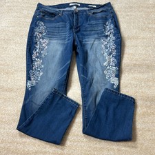 Code Bleu 20W Skinny Jeans Floral Print Blue ...