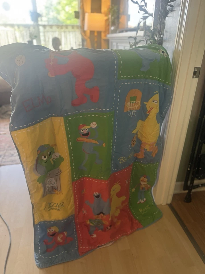 Manta deportiva de calle sésamo vintage para niños pequeños Elmo Cookie Big Bird Foto 3 de 4