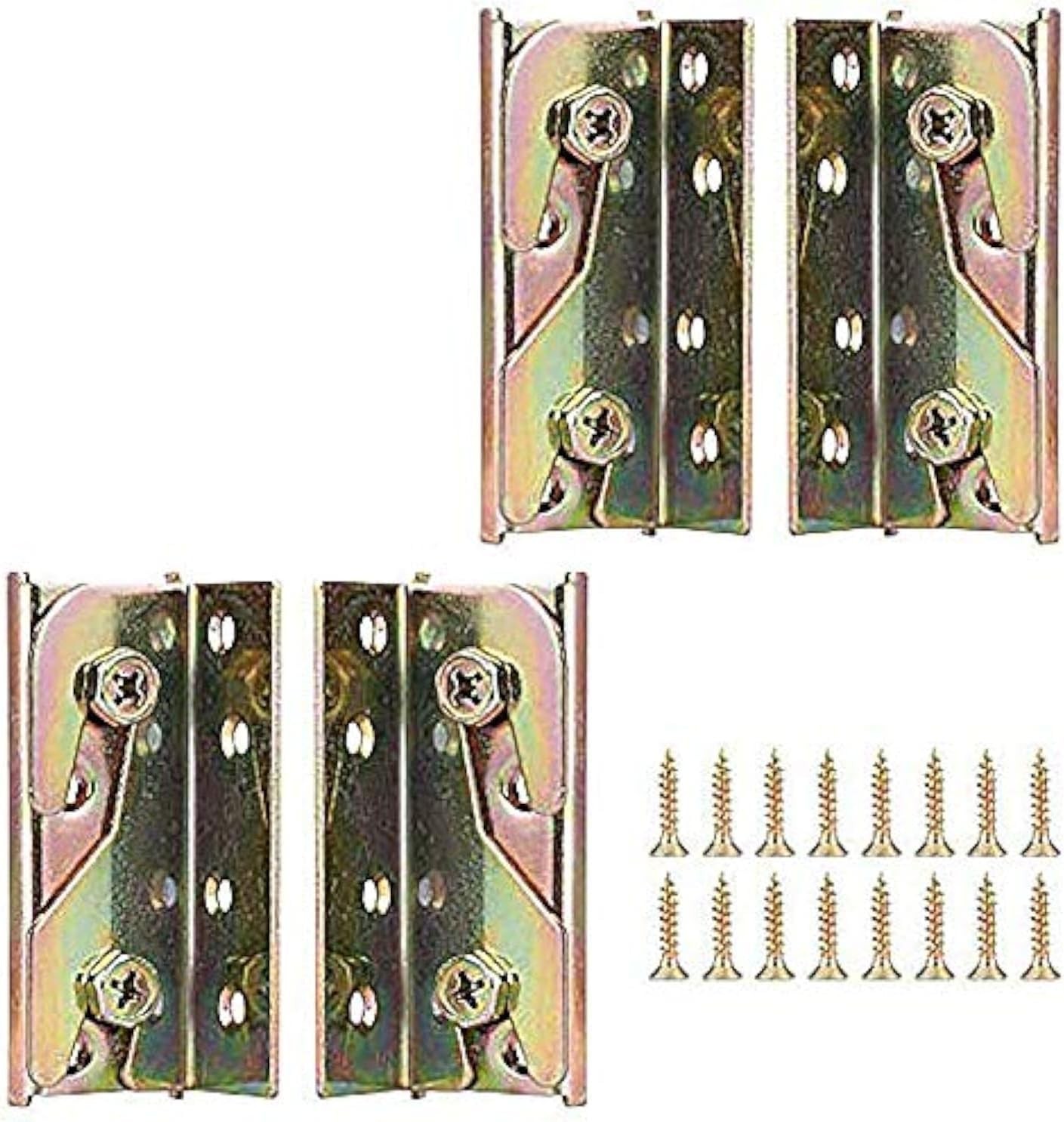 Bed Brackets Corner, GLANICS 4 Sets Bed Rail Brackets, Bed Hinges Fixing Corner