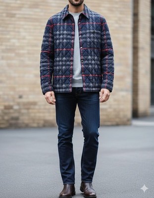 NEW Burberry Navy Forres Quilted Jacket - Size M OVERSIZED FIT (true size L)