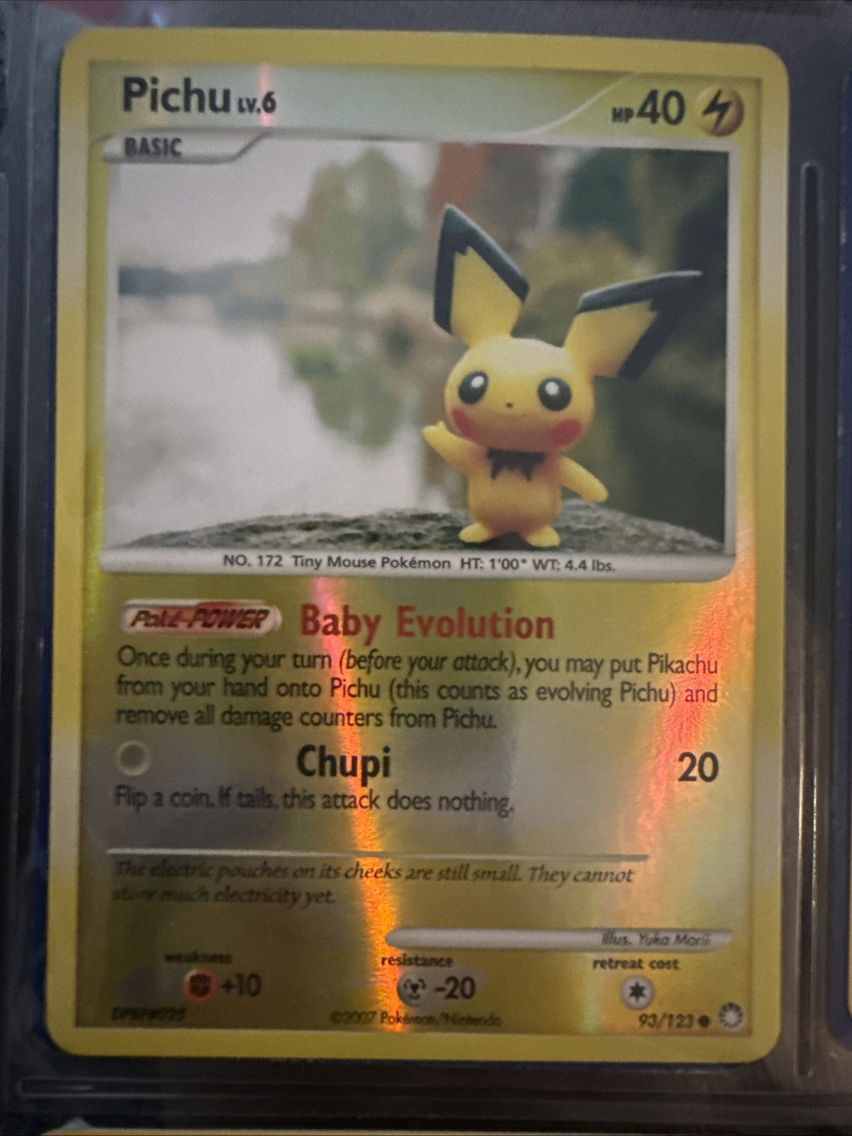 Pokémon TCG Pichu Reverse Holo Card 93/123 Mysterious Treasures LP