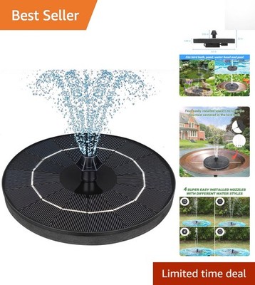 Versatile Solar Powered Fountain: 4 Patterns for Bird Baths, Pools, and Gardens