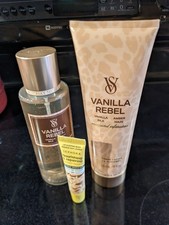 Victoria's Secret Vanilla Rebel Fragrance Mist  Lotion Set w/ SEPHORA Lip Mask