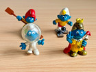 Vintage Smurfs West Germany Peyo King Astronaut Canoe Skier Schleich 1970s PVC