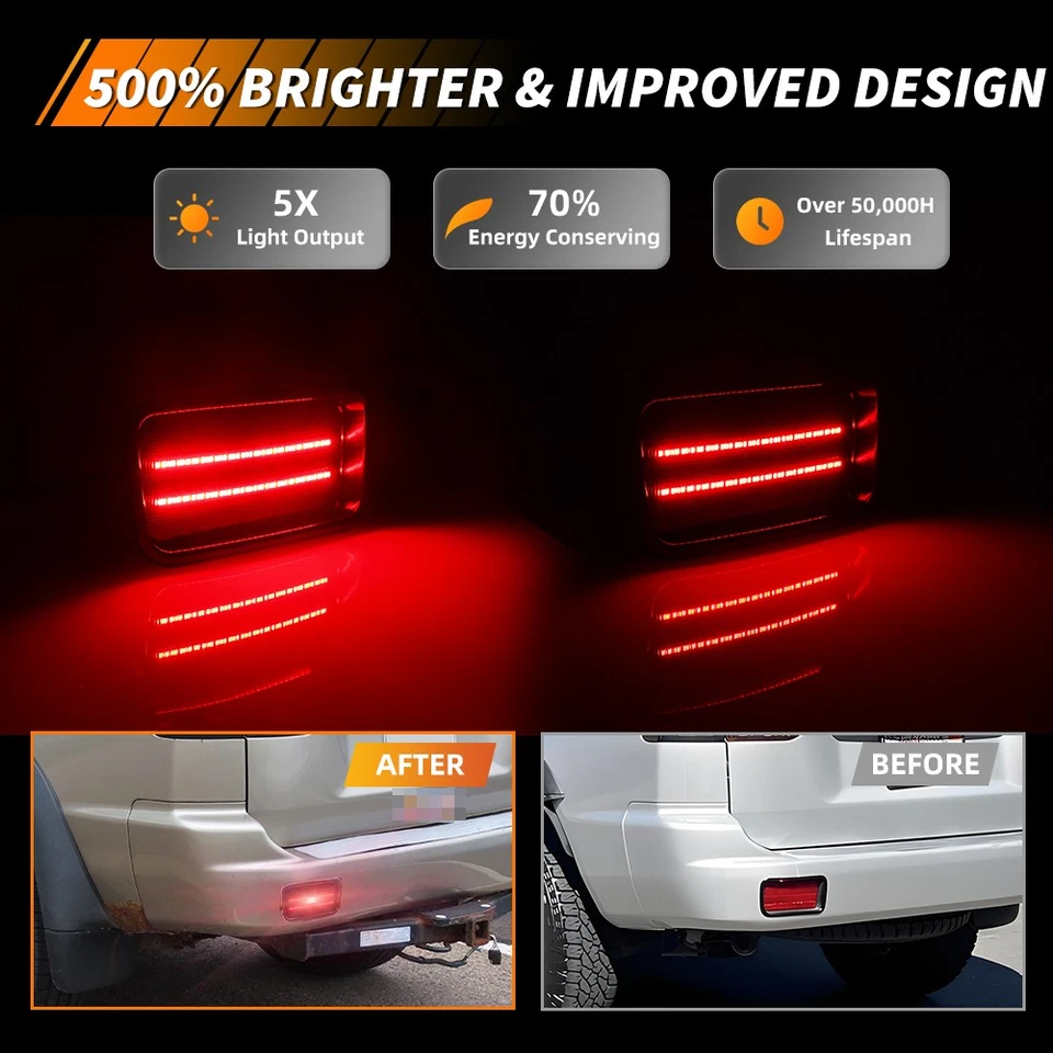 Luces reflectoras de parachoques de freno trasero LED ahumadas para Mitsubishi Montero Sport 19-04 Foto 2 de 4