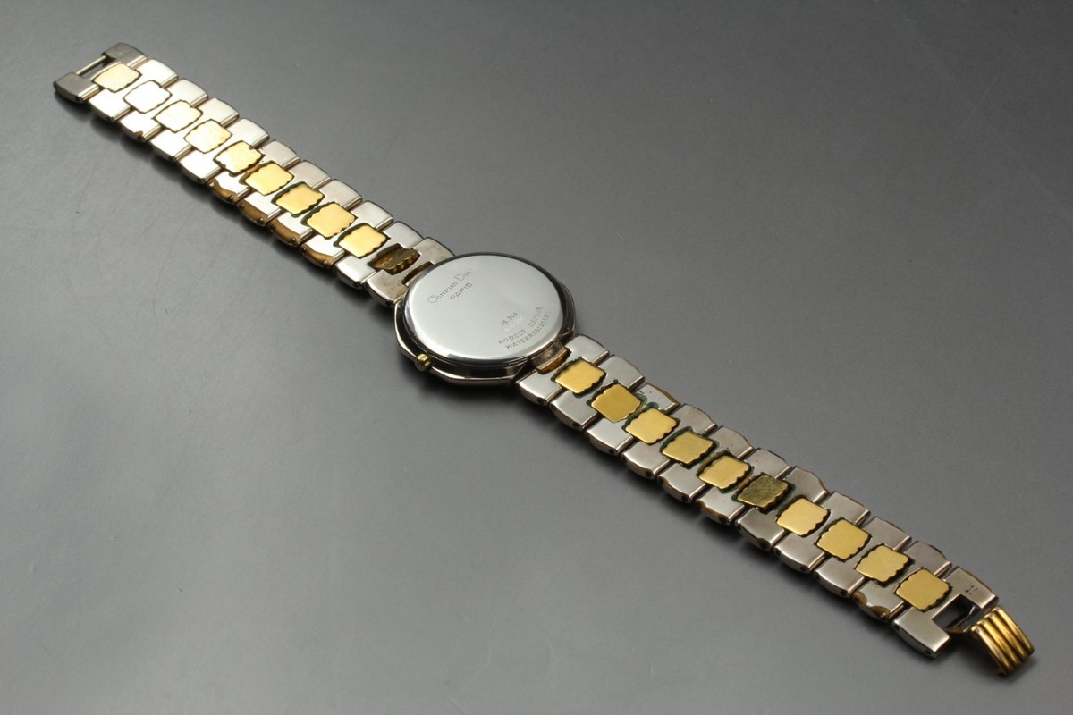 Vintage Christian Dior 45.204 Gold Silver 2 Tone 32mm Men's Quartz